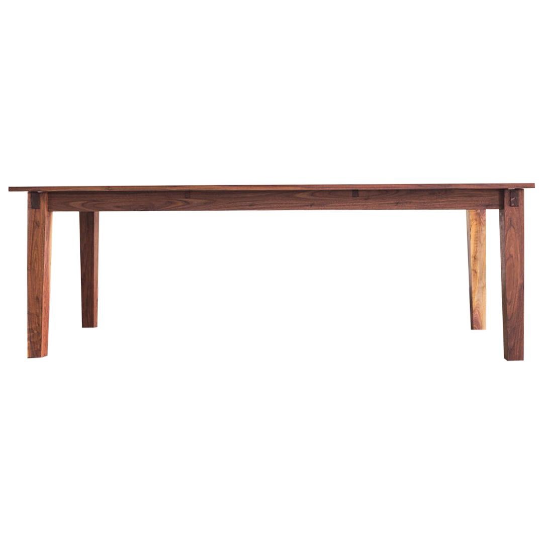 Bullet Table, Country Shaker Table with Walnut and Exposed Joinery For Sale