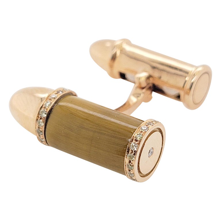 Boutons De Manchette Or 18 Carats Et Argent Massif - Occasion