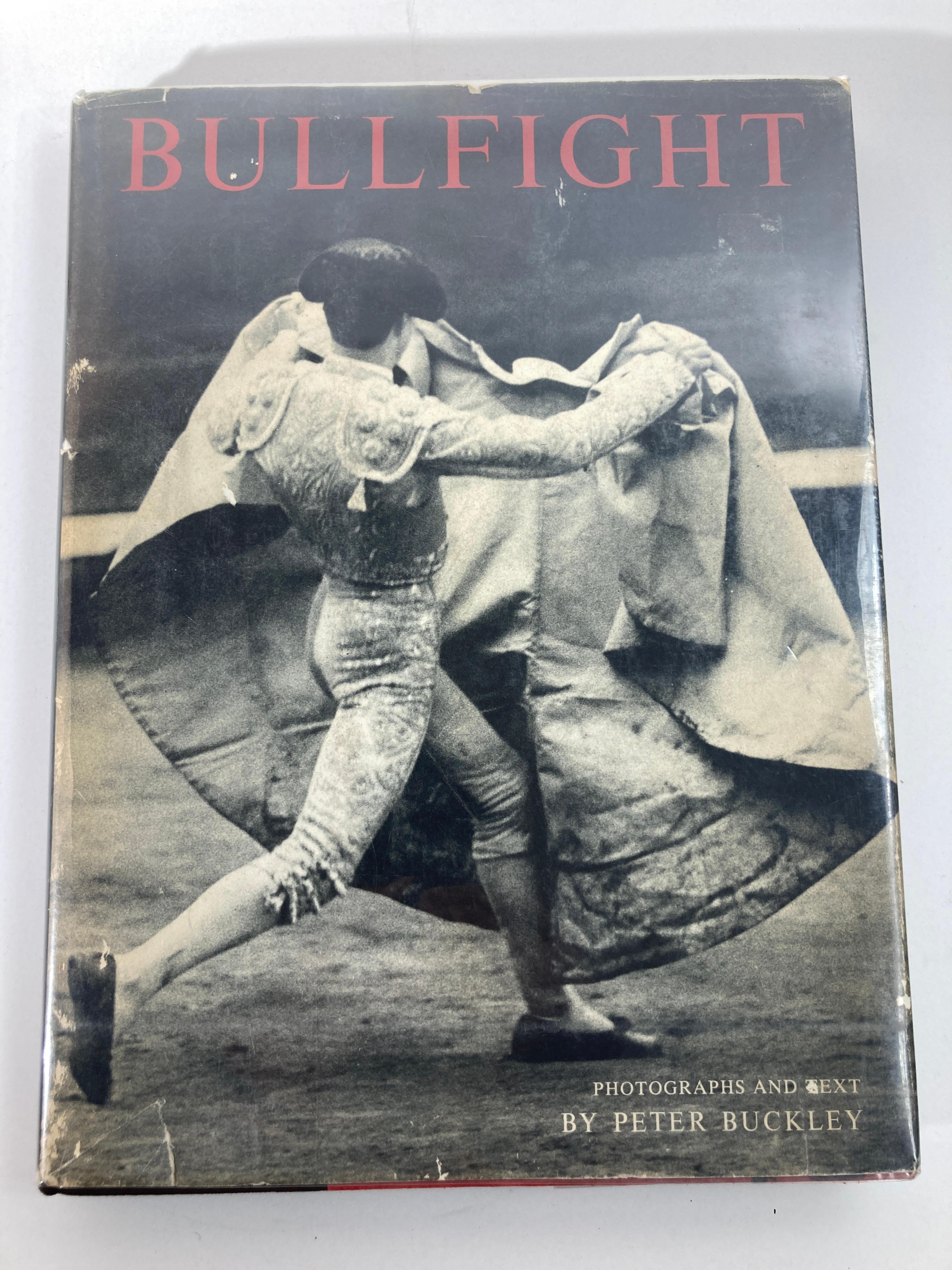 Simon & Schuster, NY, 1958; First Edition; 4to, 192 pages; illustrated. Visual essay on the Spanish bullfight, with photographs and narrative by Peter Buckley. One hundred and nine beautiful full-page b&w photos of bullfighters in action, including