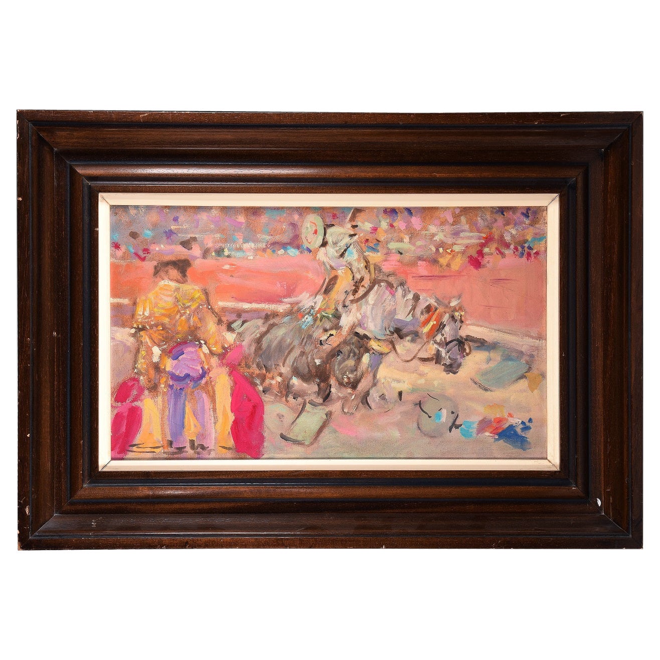 Bullfighting-Szene, Öl auf Leinwand, signiert, GONZLEZ MARCOS, ngel im Angebot