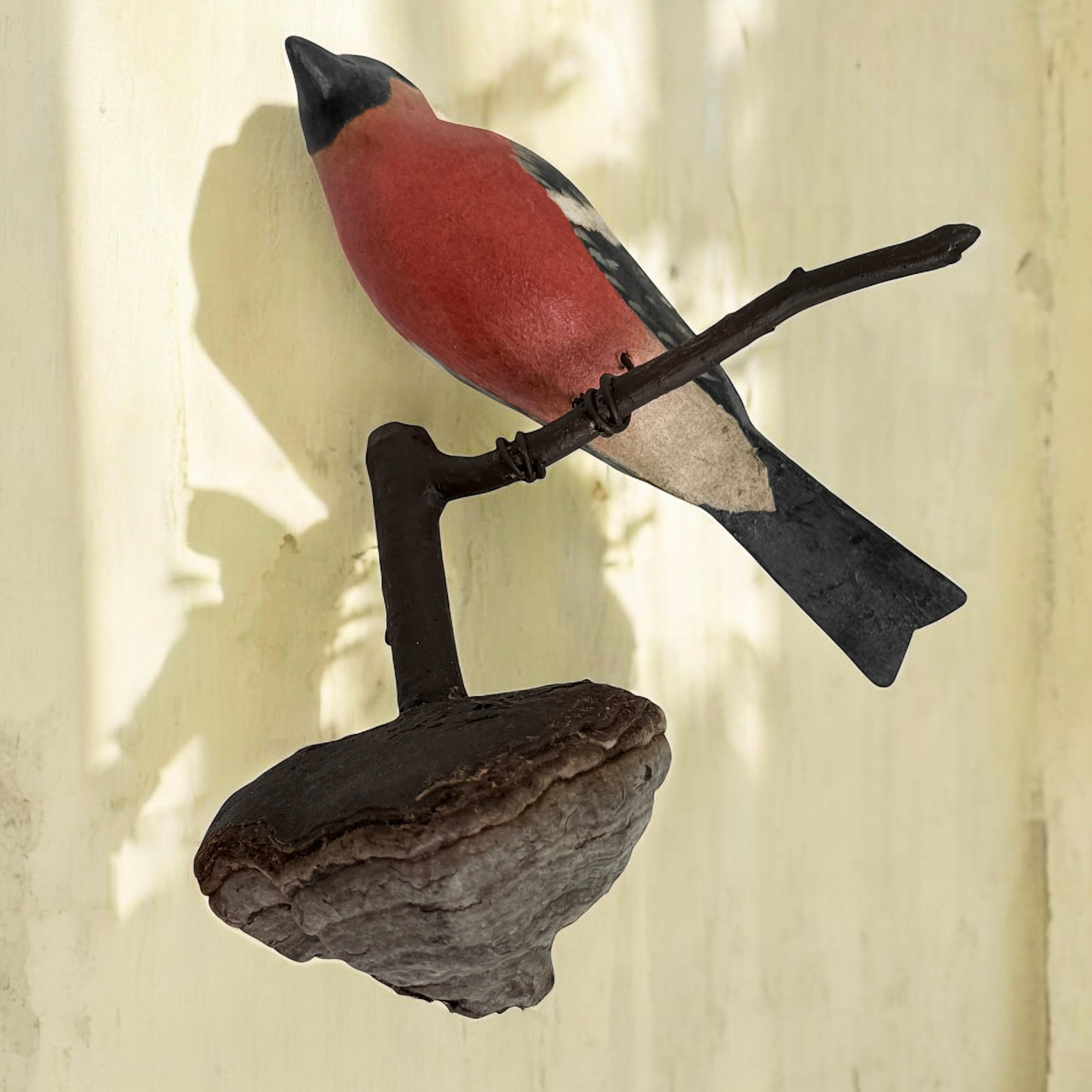 Camachuelo Vichtauer Pájaro de madera tallada a mano Arte popular de la Selva Negra, Austria, años 20 en venta 5