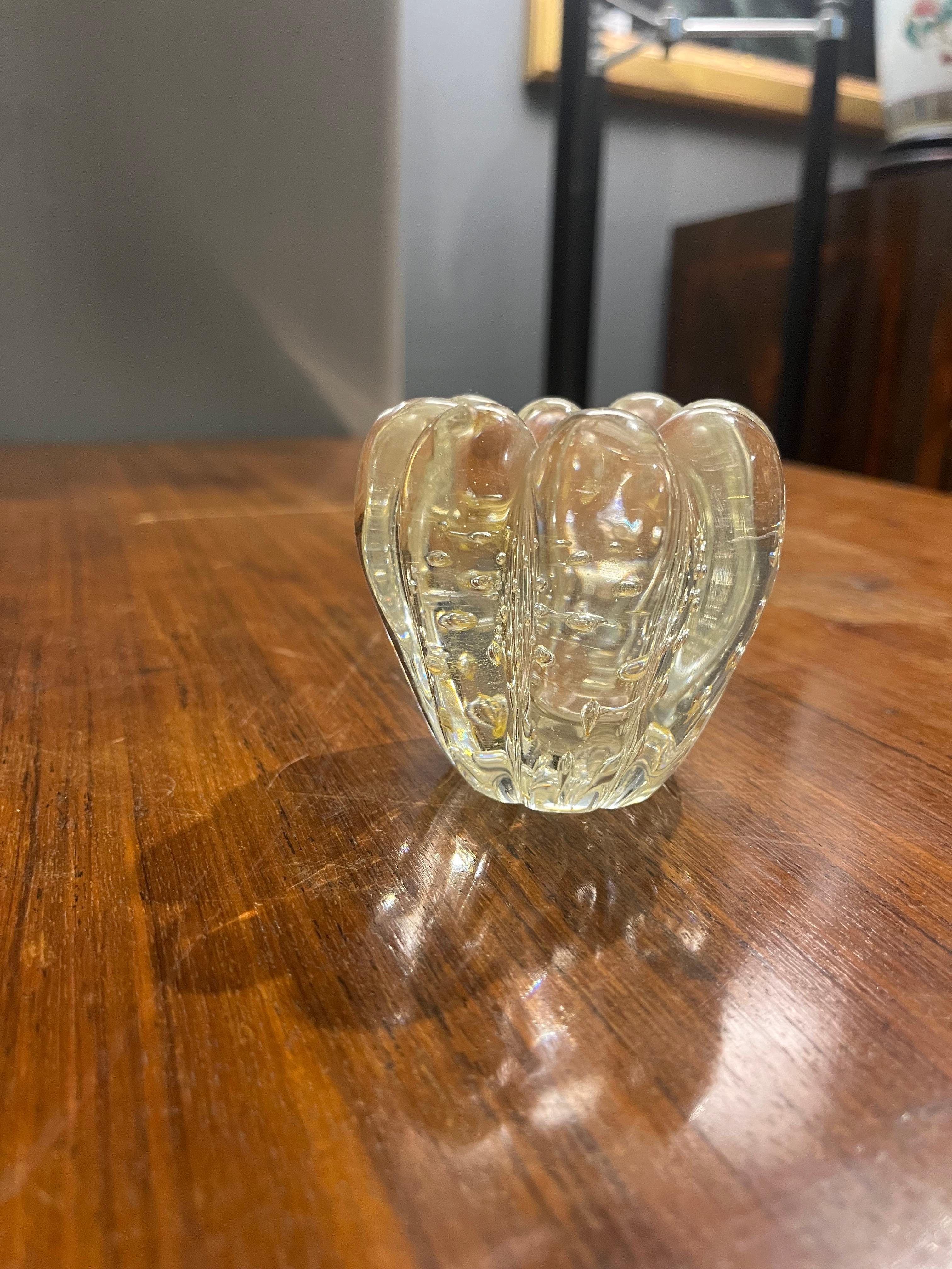 Bullicante vase in gold leaf and Murano glass by Ercole Barovier from the 1920s In Good Condition For Sale In Catania, IT