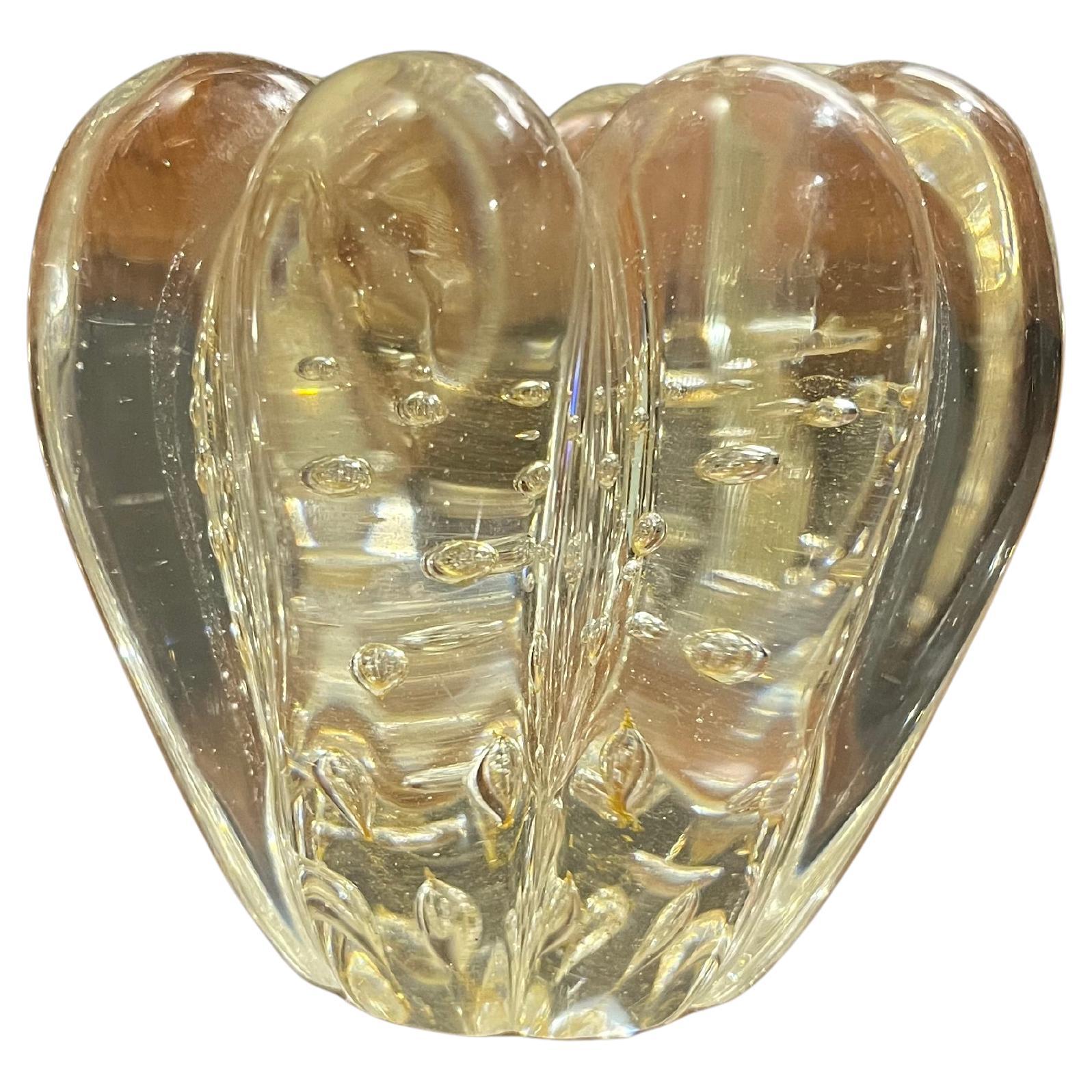 Bullicante vase in gold leaf and Murano glass by Ercole Barovier from the 1920s For Sale