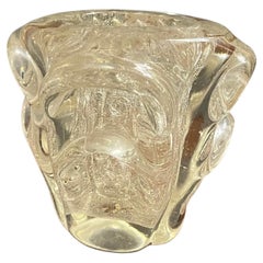 Antique bullicant vase in  Murano glass by Ercole Barovier from the 1920s