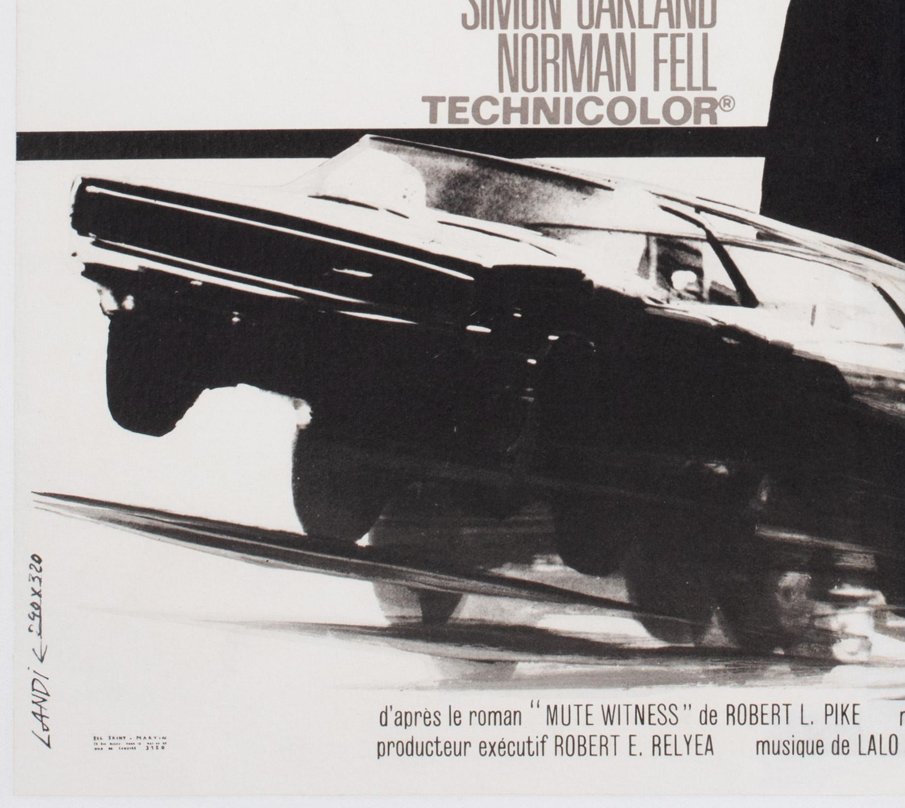 Bullitt 1968 FRENCH MOYENNE Film Movie Poster, MICHEL LANDI For Sale 1