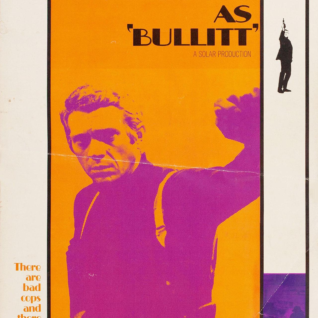 Original 1968 U.S. insert poster for the 1968 film Bullitt directed by Peter Yates with Steve McQueen and Jacqueline Bisset. Very Good condition, folded. Many original posters were issued folded or were subsequently folded. Please note: the size is