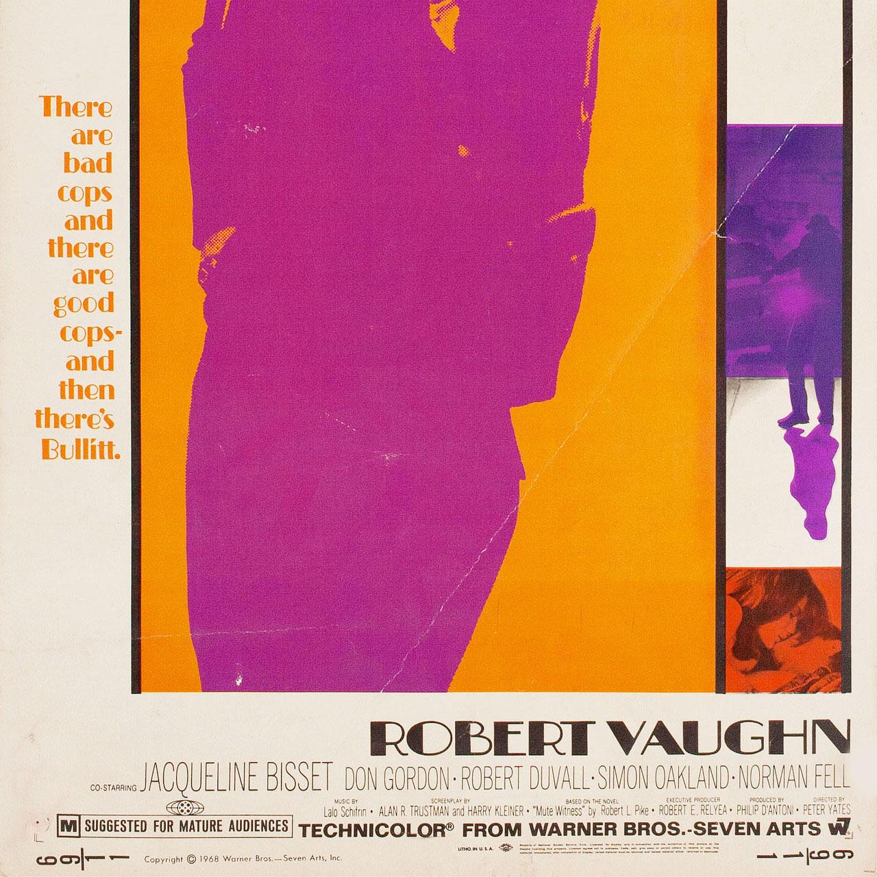 Bullitt 1968 U.S. Insert Film Poster In Fair Condition In New York, NY