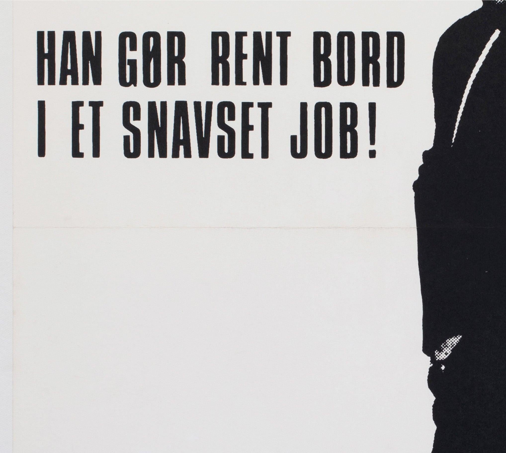 Linen Bullitt 1969 Danish 1 Sheet Film Poster For Sale