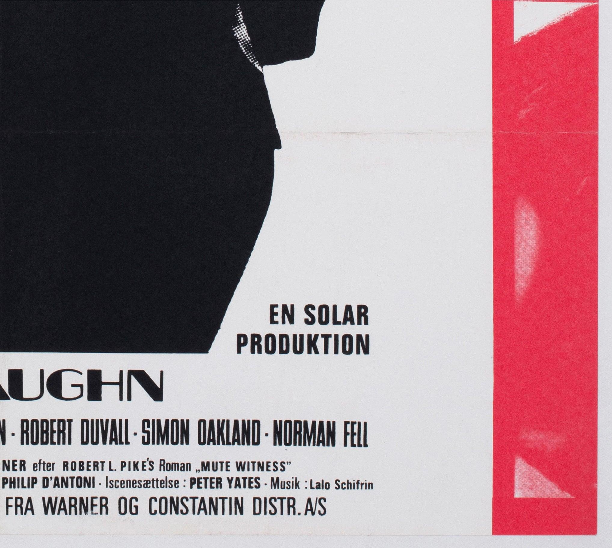 Bullitt 1969 Danish 1 Sheet Film Poster For Sale 3