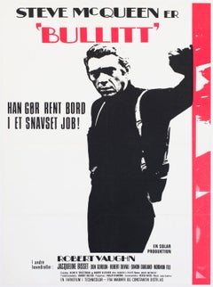 Bullitt 1969 Danish 1 Sheet Film Poster
