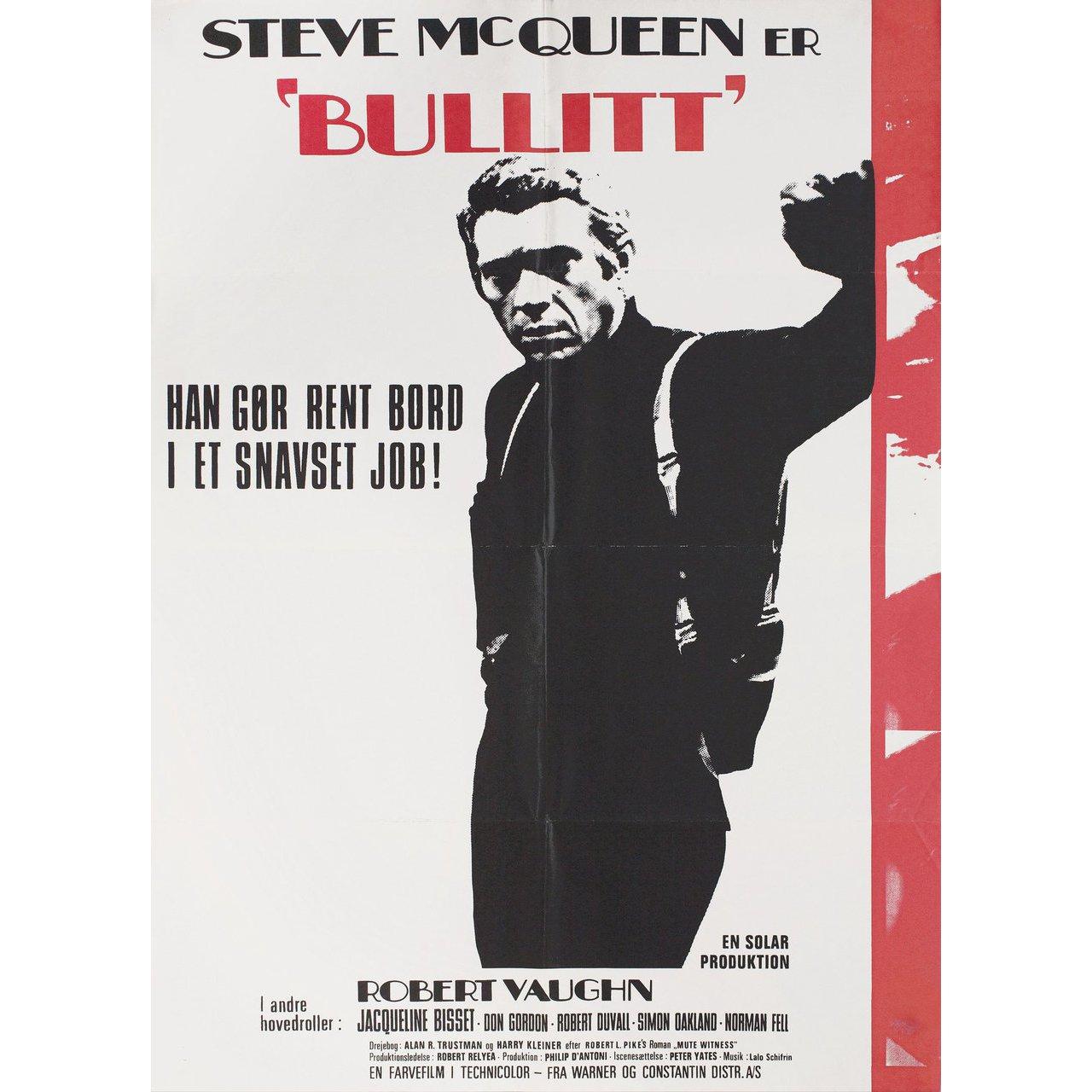 Original 1969 Danish A1 poster for the first Danish theatrical release of the film Bullitt directed by Peter Yates with Steve McQueen / Jacqueline Bisset / Robert Vaughn / Don Gordon. Fine condition, folded. Many original posters were issued folded