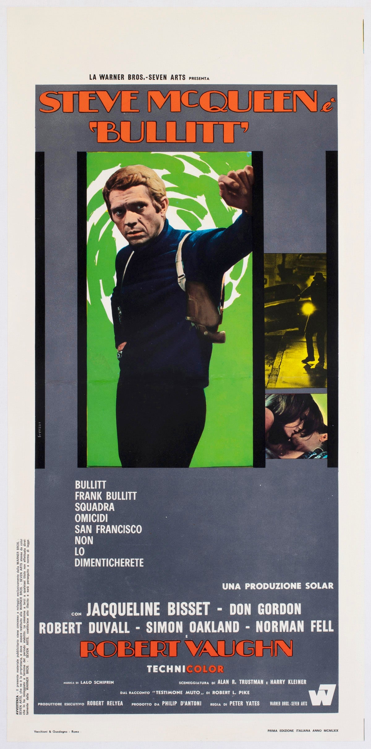 Bullitt 1969 Italian Locandina Film Poster, Renato Ferrini For Sale