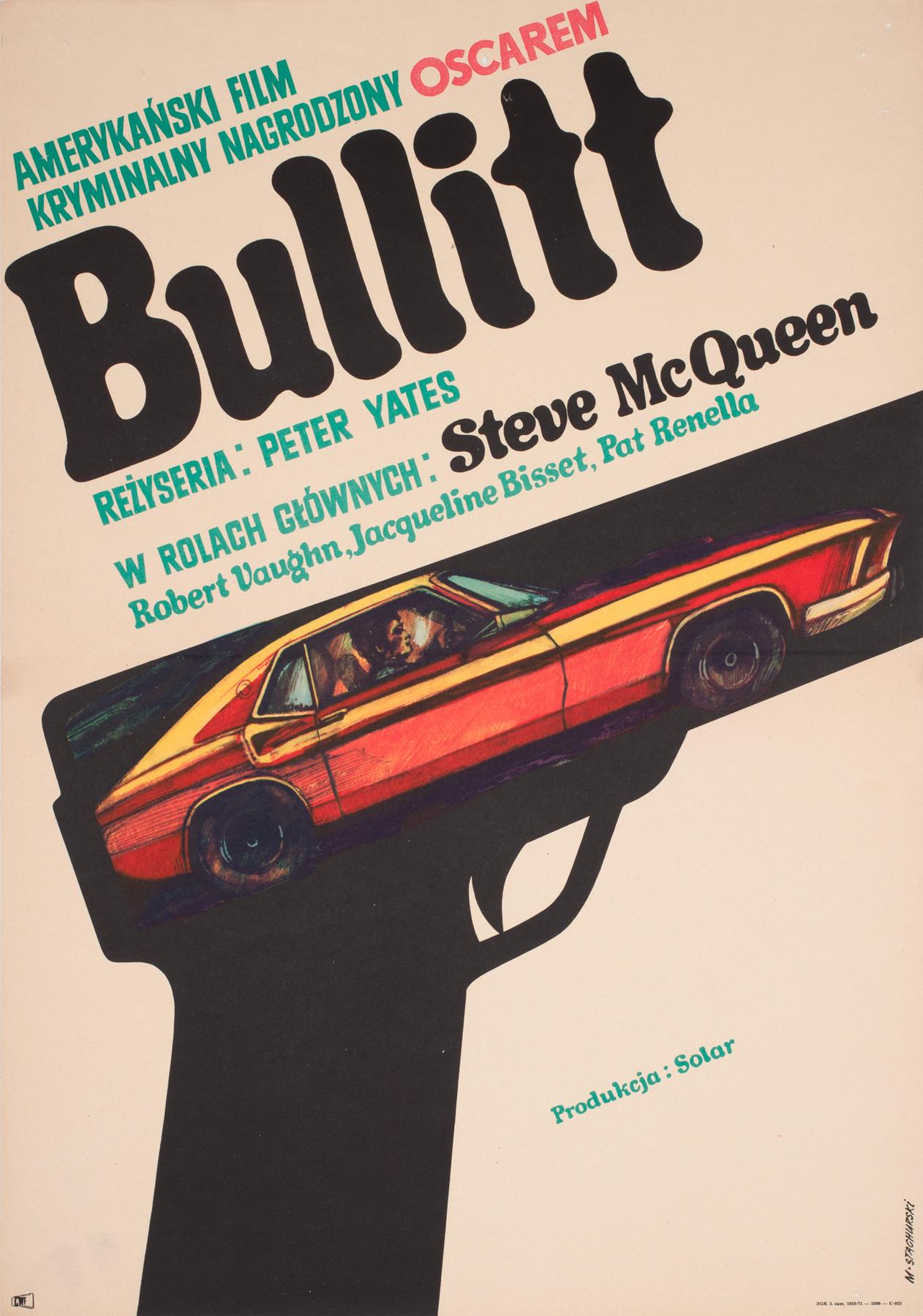 Bullitt 1971 Manifesto cinematografico polacco A1, MARIAN STACHURSKI