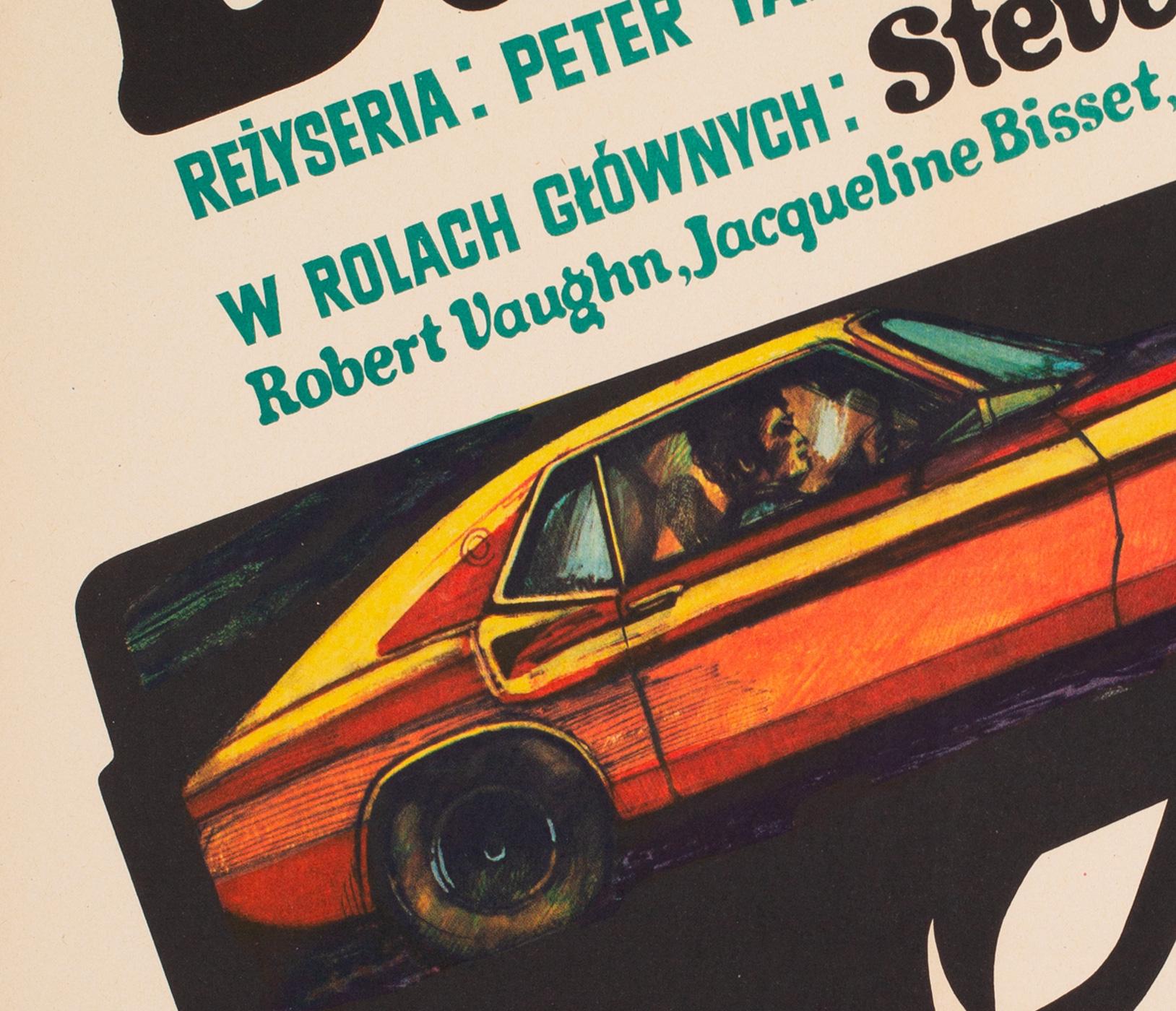 Bullitt 1971 Polish A1 Film Movie Poster, Stachurski For Sale 1