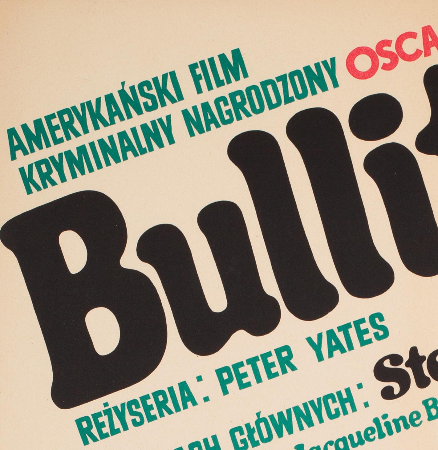 Affiche A1 polonaise du film Bullitttt, Stachurski, 1971 en vente 2