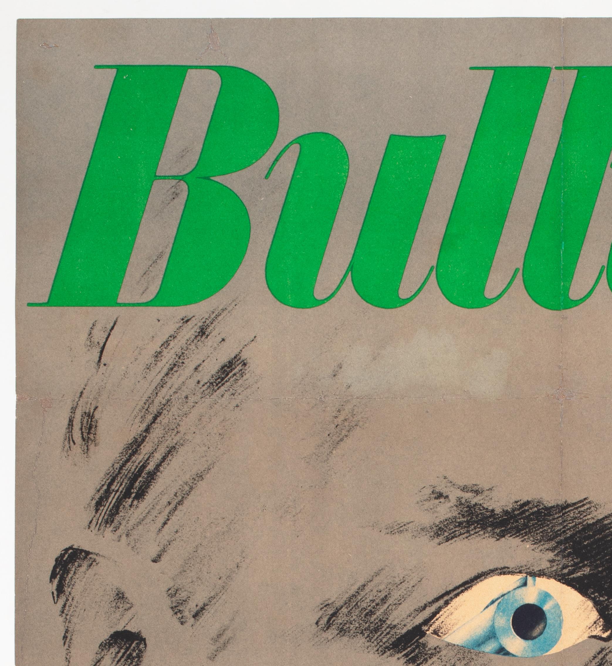 Allemand Affiche de l'Allemagne de l'Est du film Bullitt, 1977, Segner, support en lin en vente