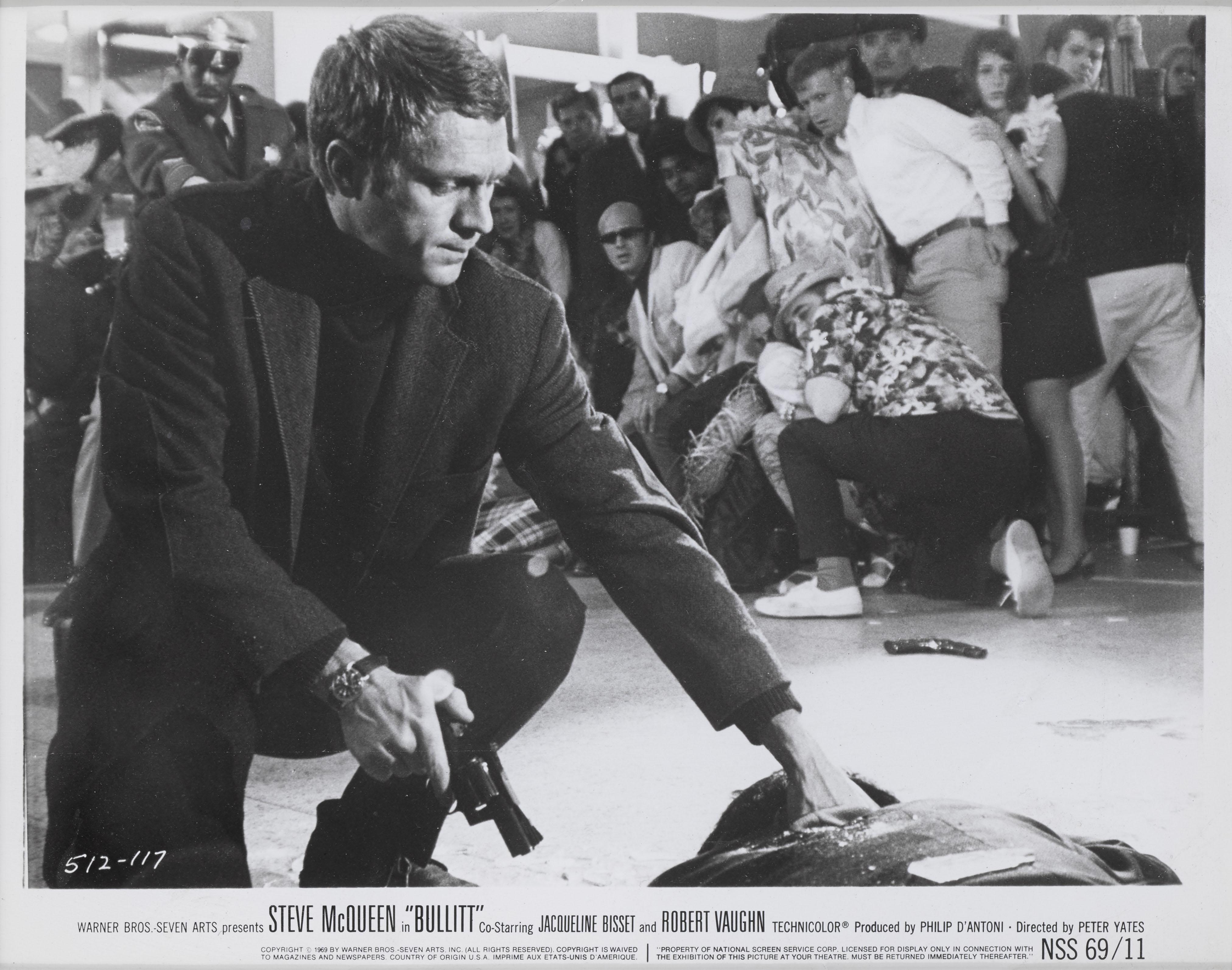 Original US production still for the Steve McQueen's 1968 film Bullitt. 
This piece is conservation framed with UV plexiglass in a Tulip wood frame with acid free card mounts. The size given is before framing.
this piece would be shipped boxed and