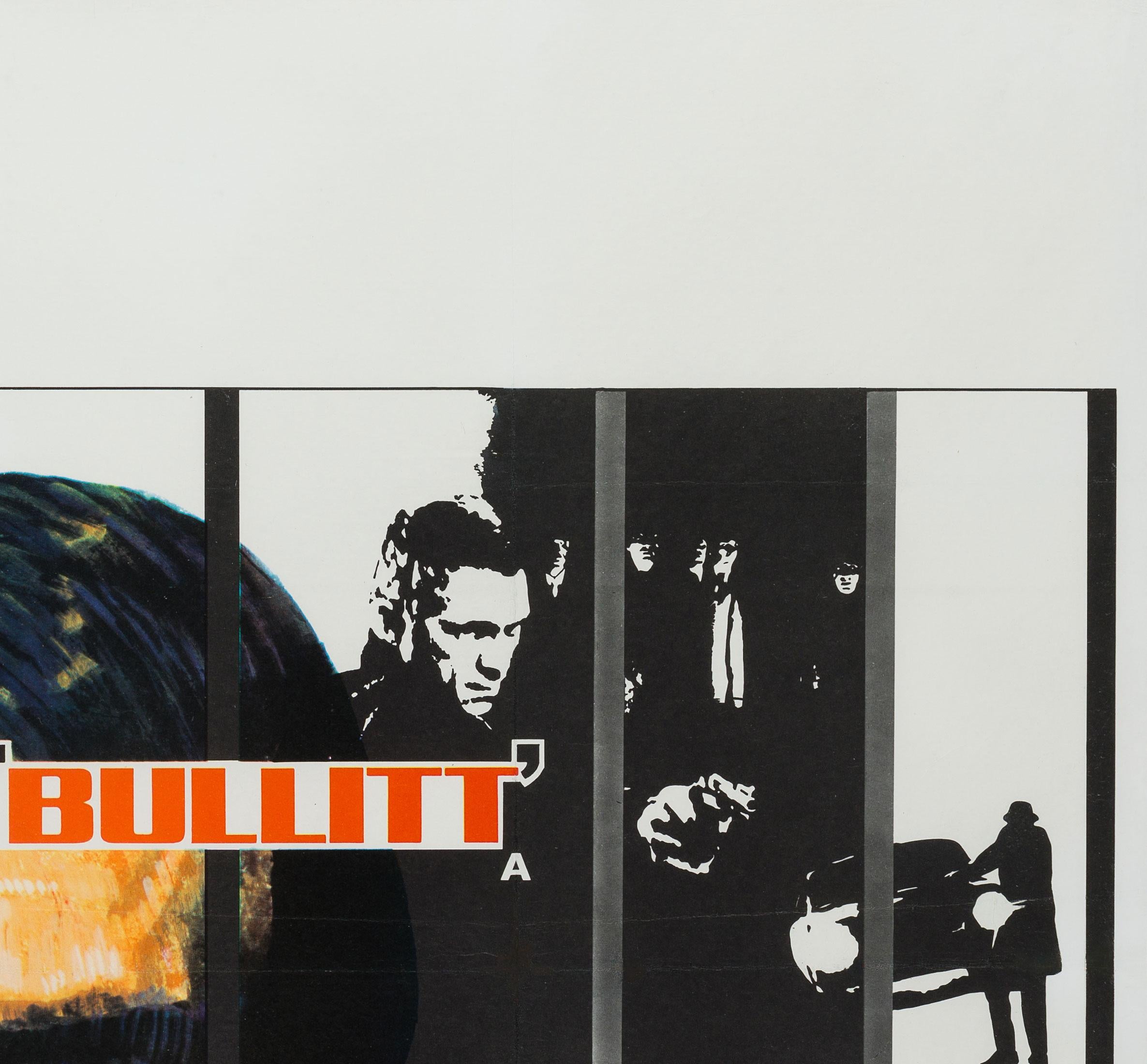 Affiche britannique d'origine du film Bullitt:: Tom Chantrell:: 1968 Excellent état à Bath, Somerset