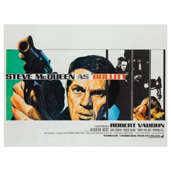 Affiche britannique d'origine du film Bullitt:: Tom Chantrell:: 1968