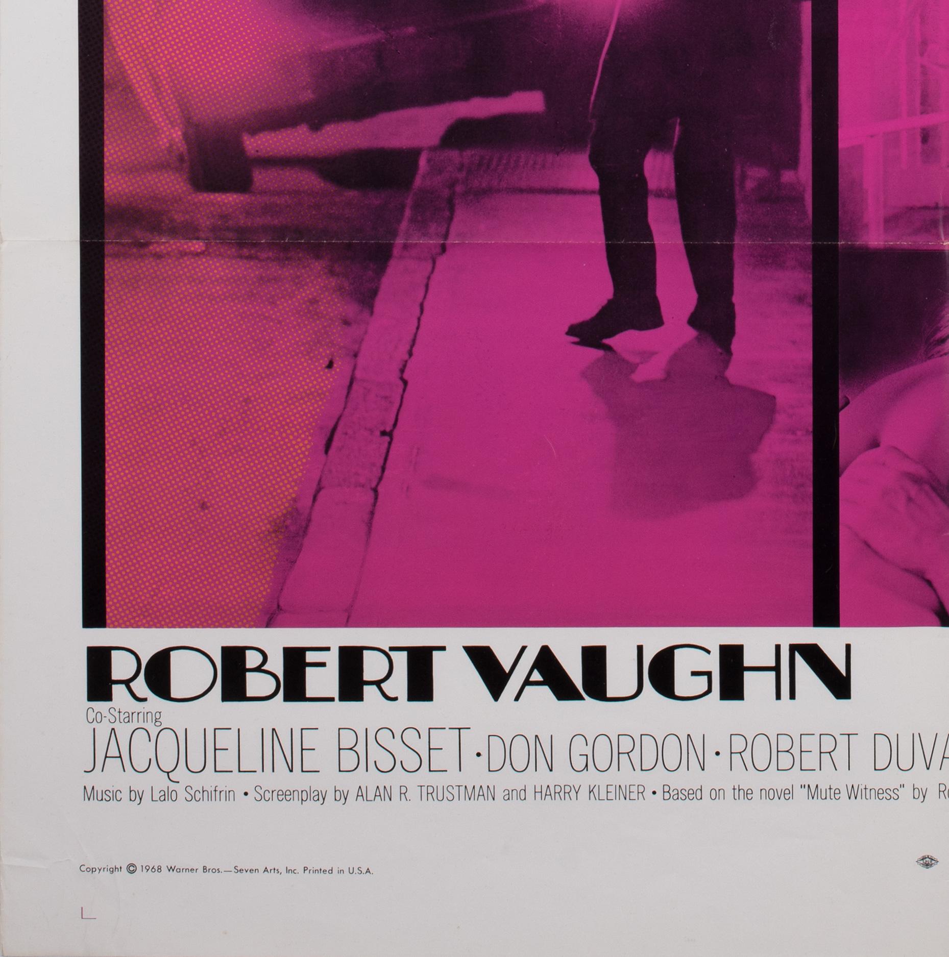 BULLITT Original US Film Movie Poster, International 1968, Steve McQueen For Sale 1