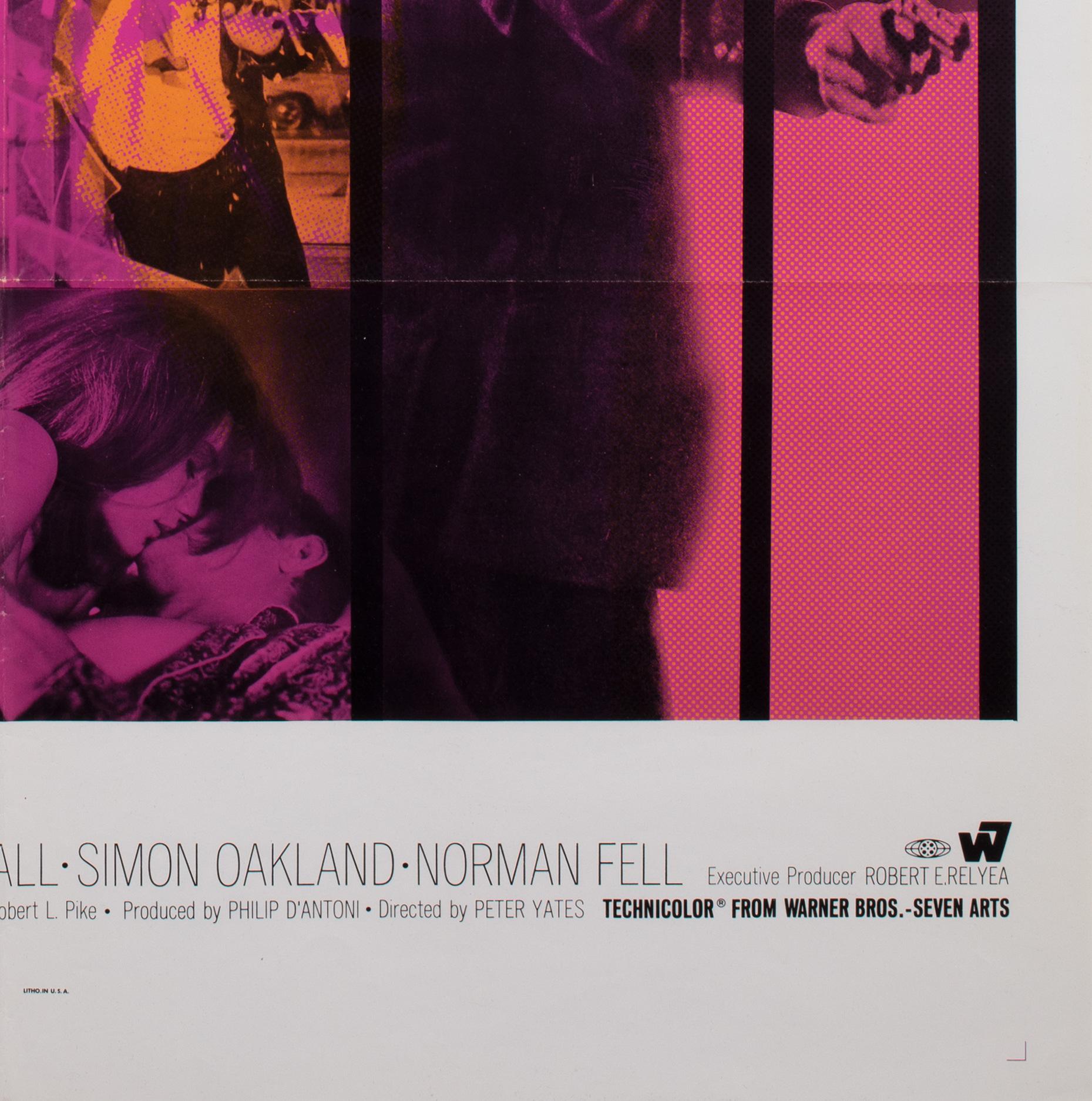 BULLITT Original US Film Movie Poster, International 1968, Steve McQueen For Sale 2