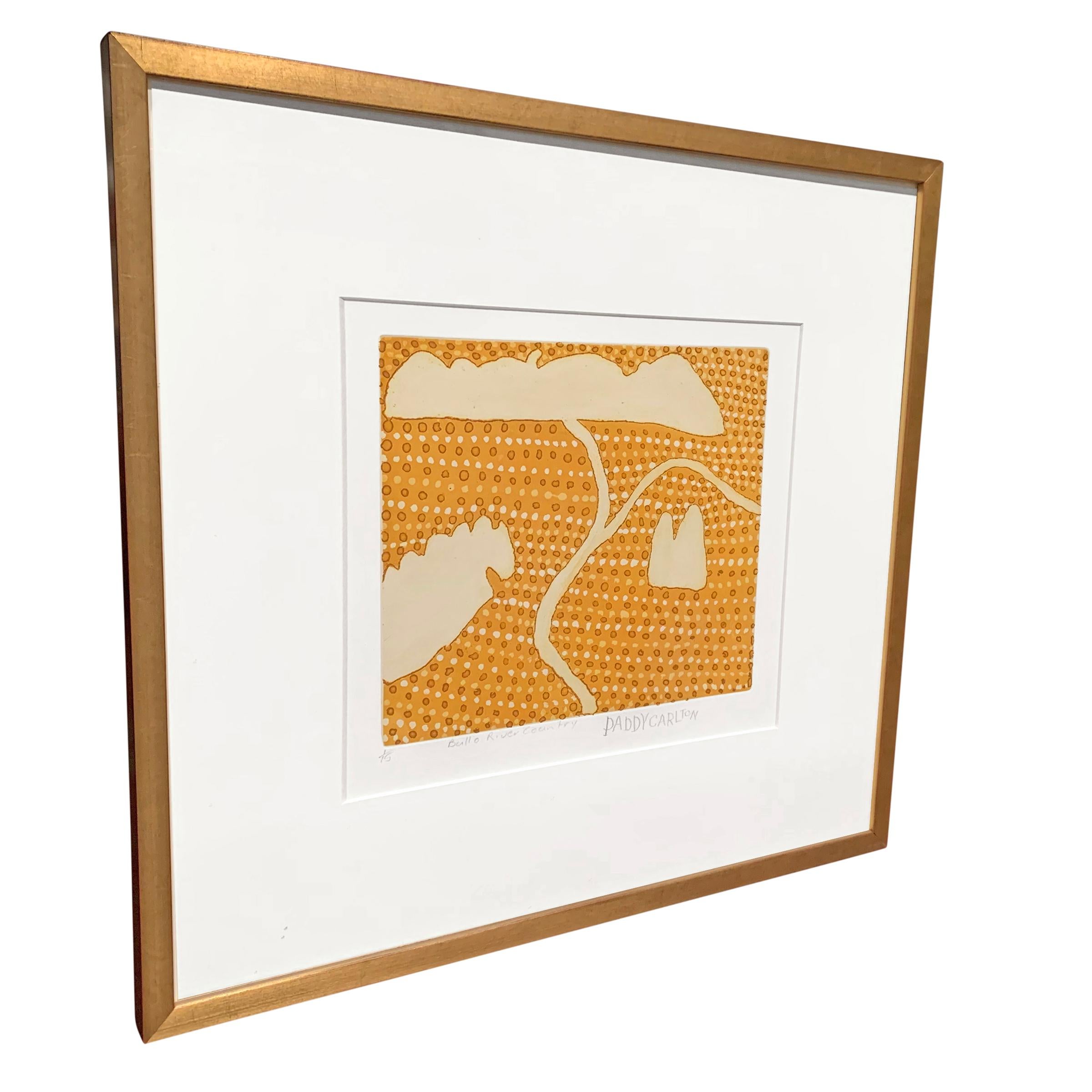 A framed lithograph titled, 