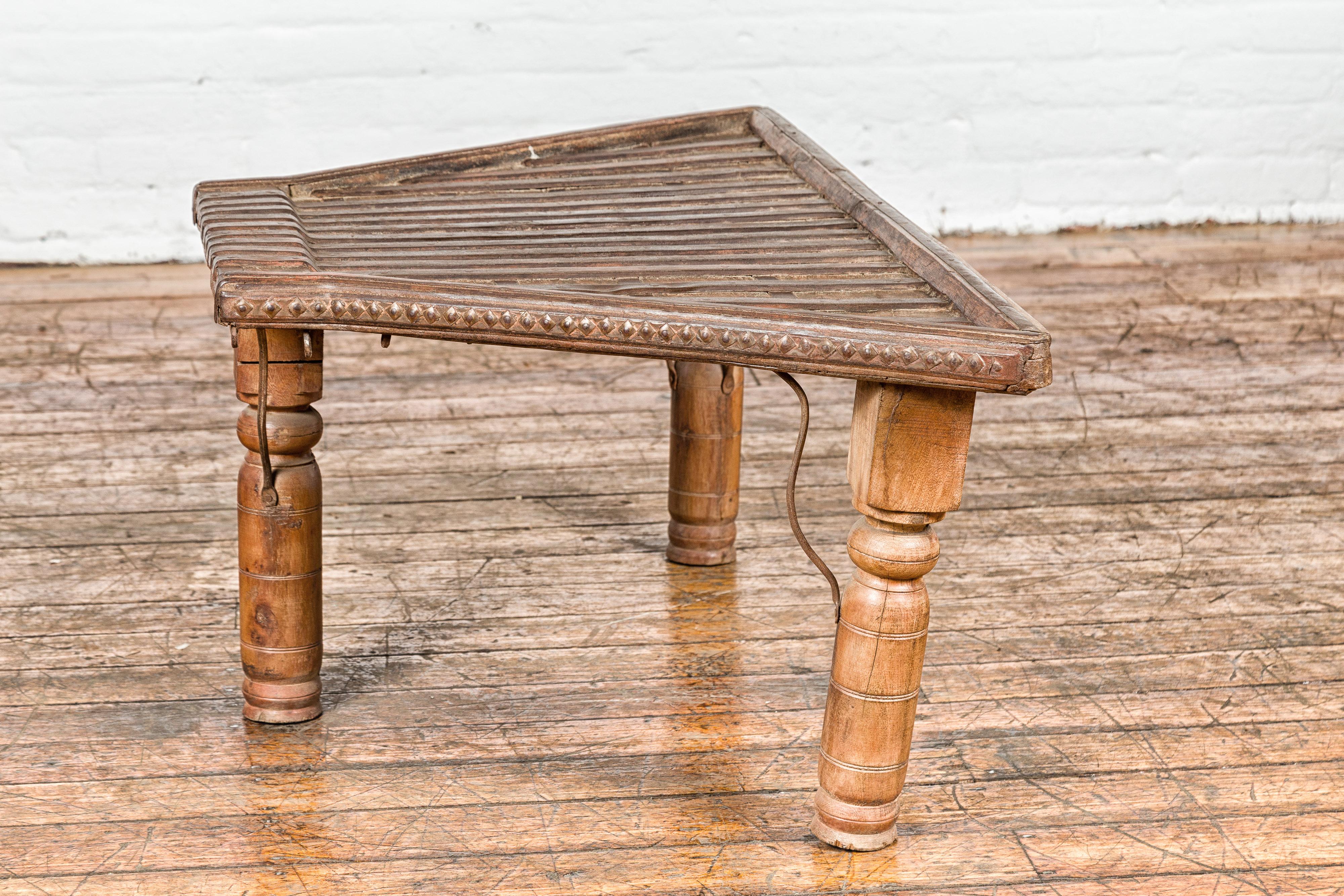 Bullock Cart Rustic Coffee Table with Twisted Iron Stretchers, 19th Century For Sale 10
