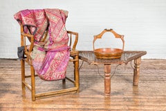 Bullock Cart Rustic Coffee Table with Twisted Iron Stretchers, 19th Century
