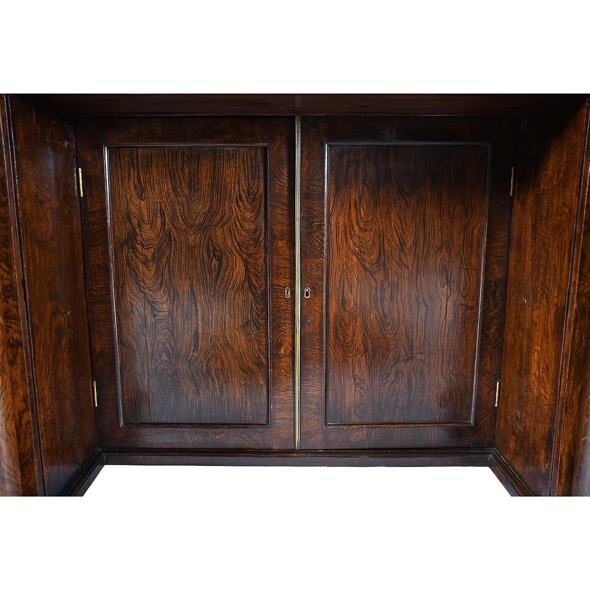 English Bullock Library Cabinet in Figured Elm For Sale