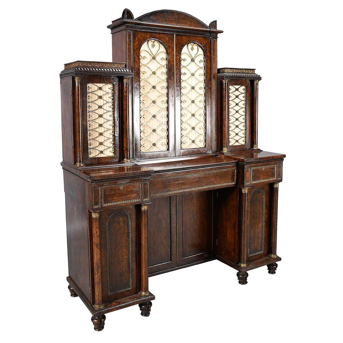 Bullock Library Cabinet in Figured Elm In Good Condition For Sale In Harrodsburg, KY