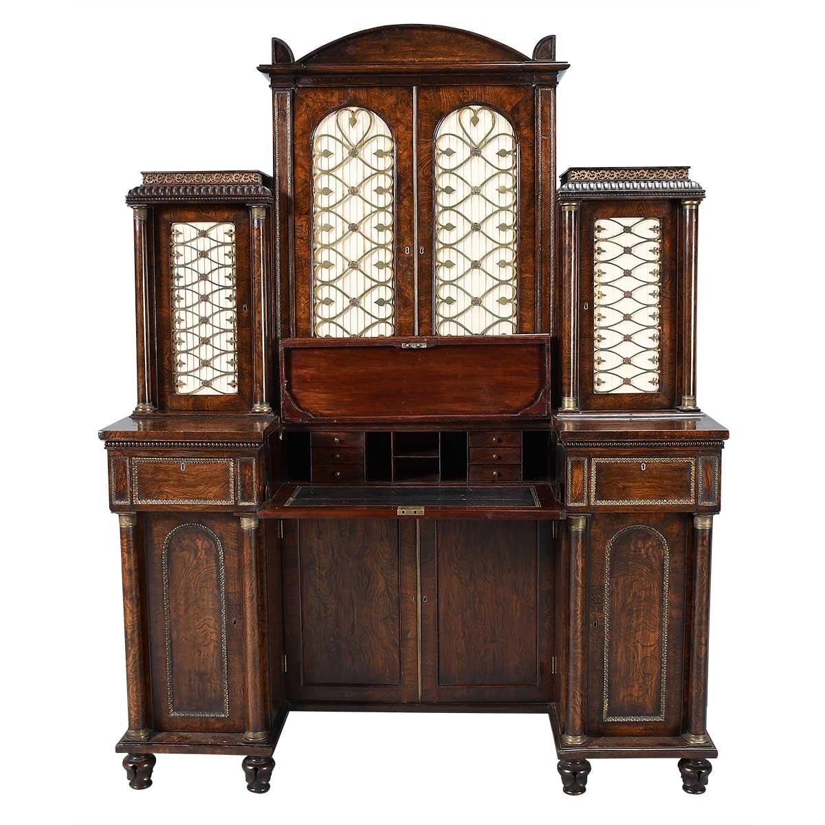 Bullock Library Cabinet in Figured Elm For Sale 2
