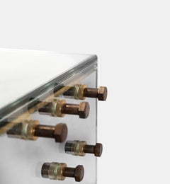 Bulloni Glas-Konsole / Schreibtisch von Roberto Giulio Rida & Morgan Rida, Italien