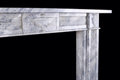 Bullseye Georgian Carved Centre Plaque Endblocks Fireplace Grey Bardiglio Marble