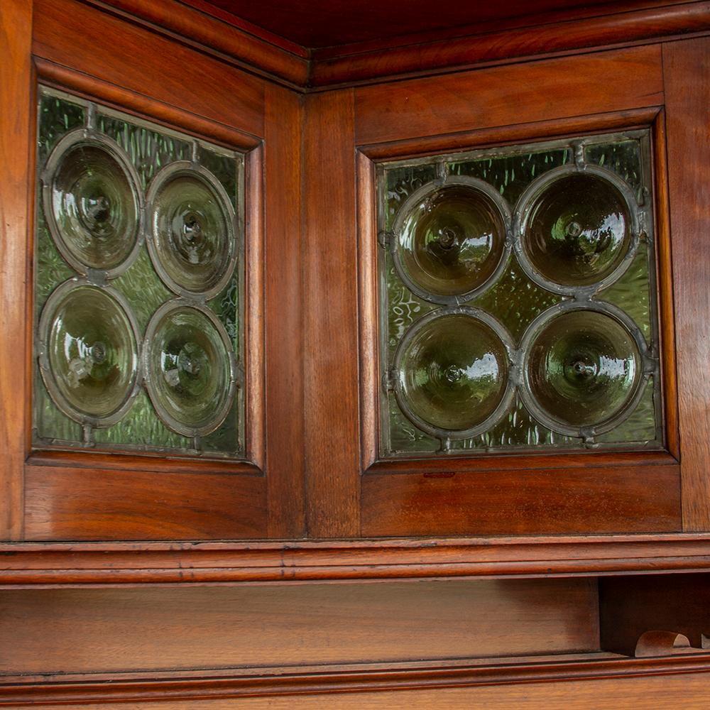 Walnut Bullseye Glass Sideboard