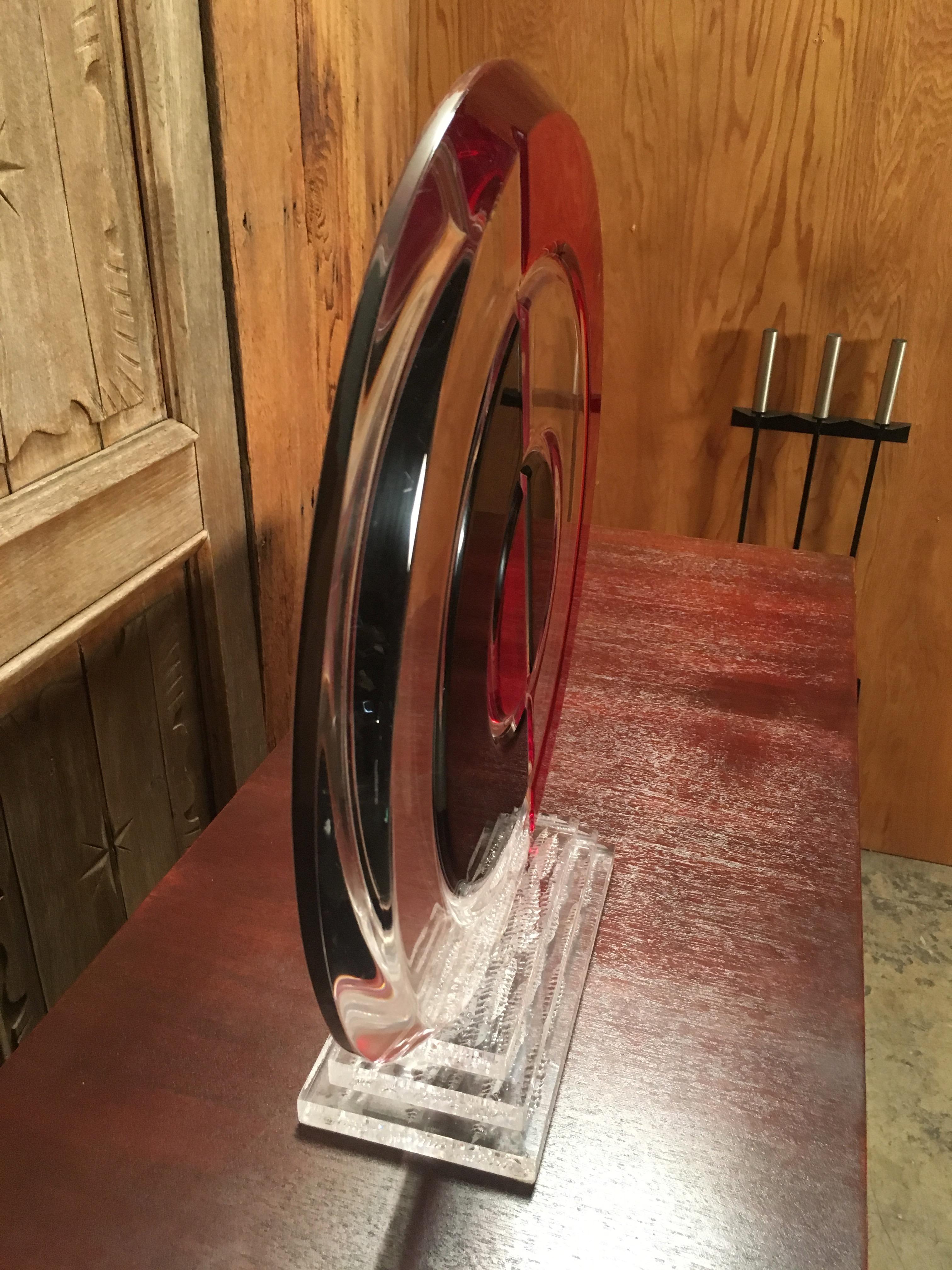 Late 20th Century Bullseye Lucite Sculpture by Shlomi Haziza For Sale