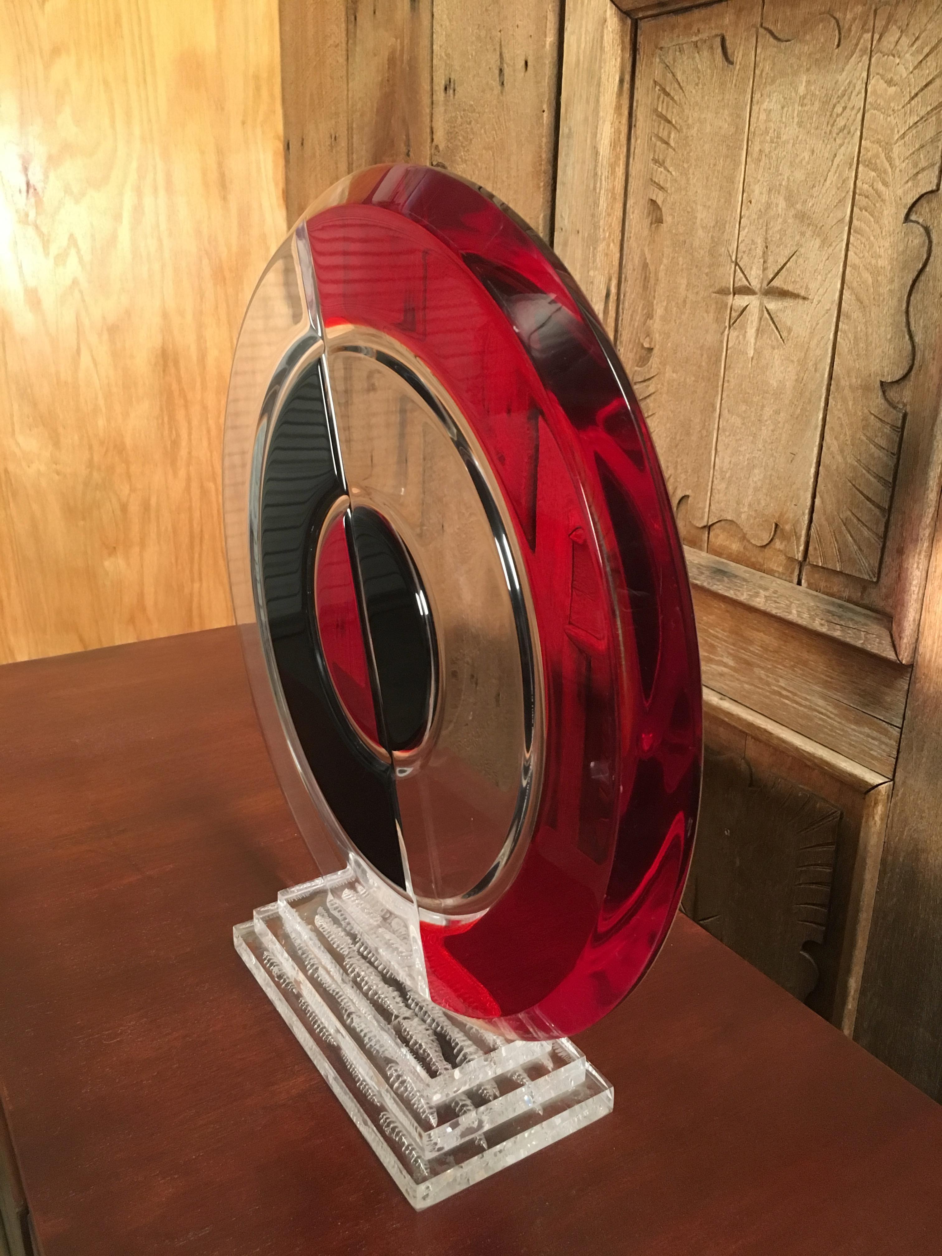 Bullseye Lucite Sculpture by Shlomi Haziza 1