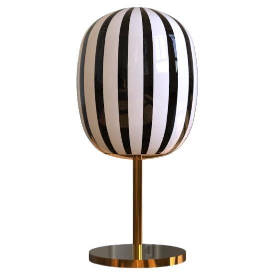 Bullseye Table Lamp with Hand-blown Glass and Brass