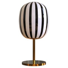 Bullseye Table Lamp with Blown Glass and Brass