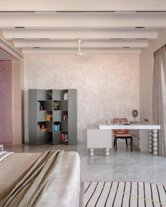 Bullseye Table Lamp with Hand-blown Glass and Brass