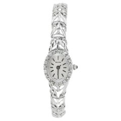 Bulova 14k White Gold White Dial Diamond Watch