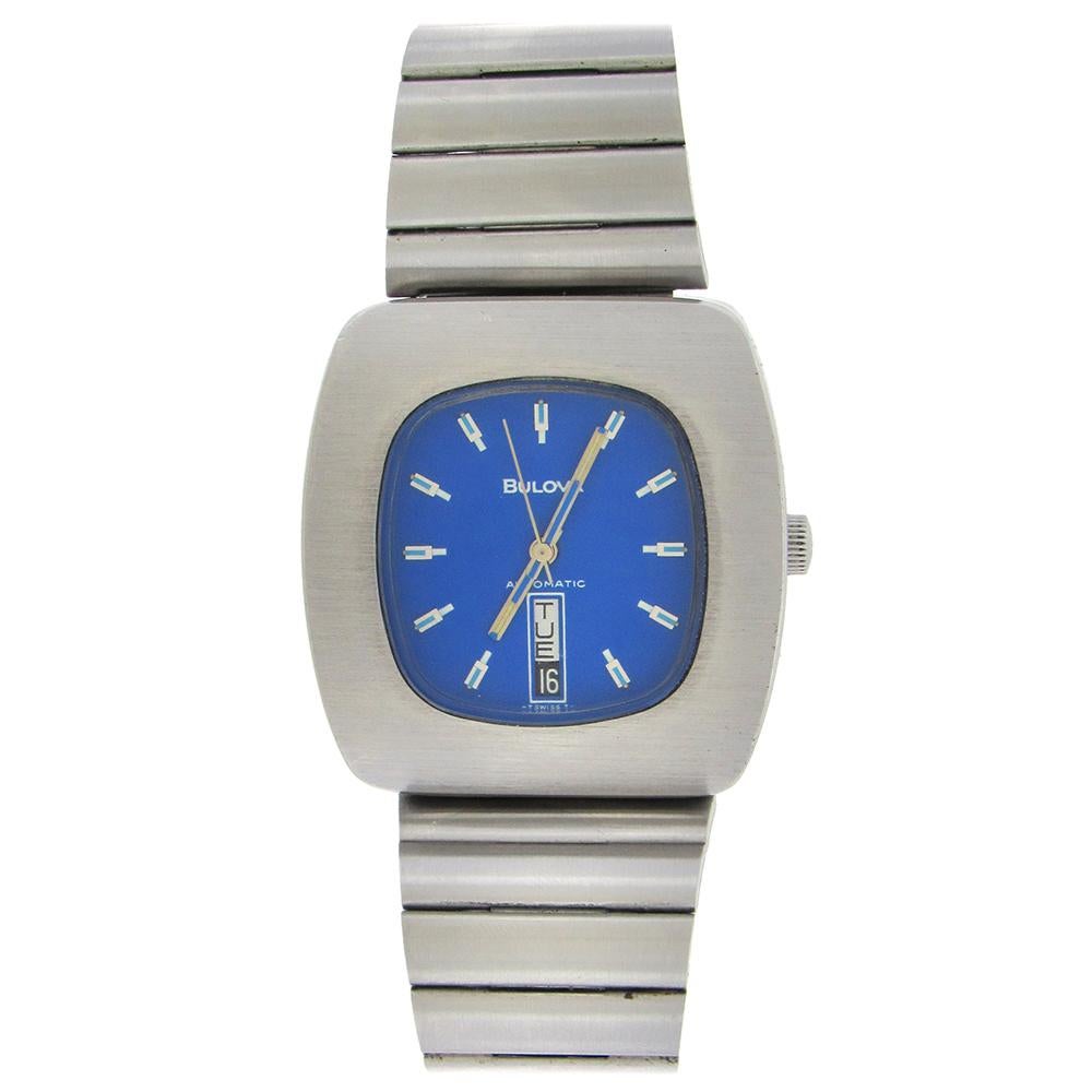 Bulova 1970s Automatic Blue Dial For Sale at 1stDibs | bulova 70s watch ...