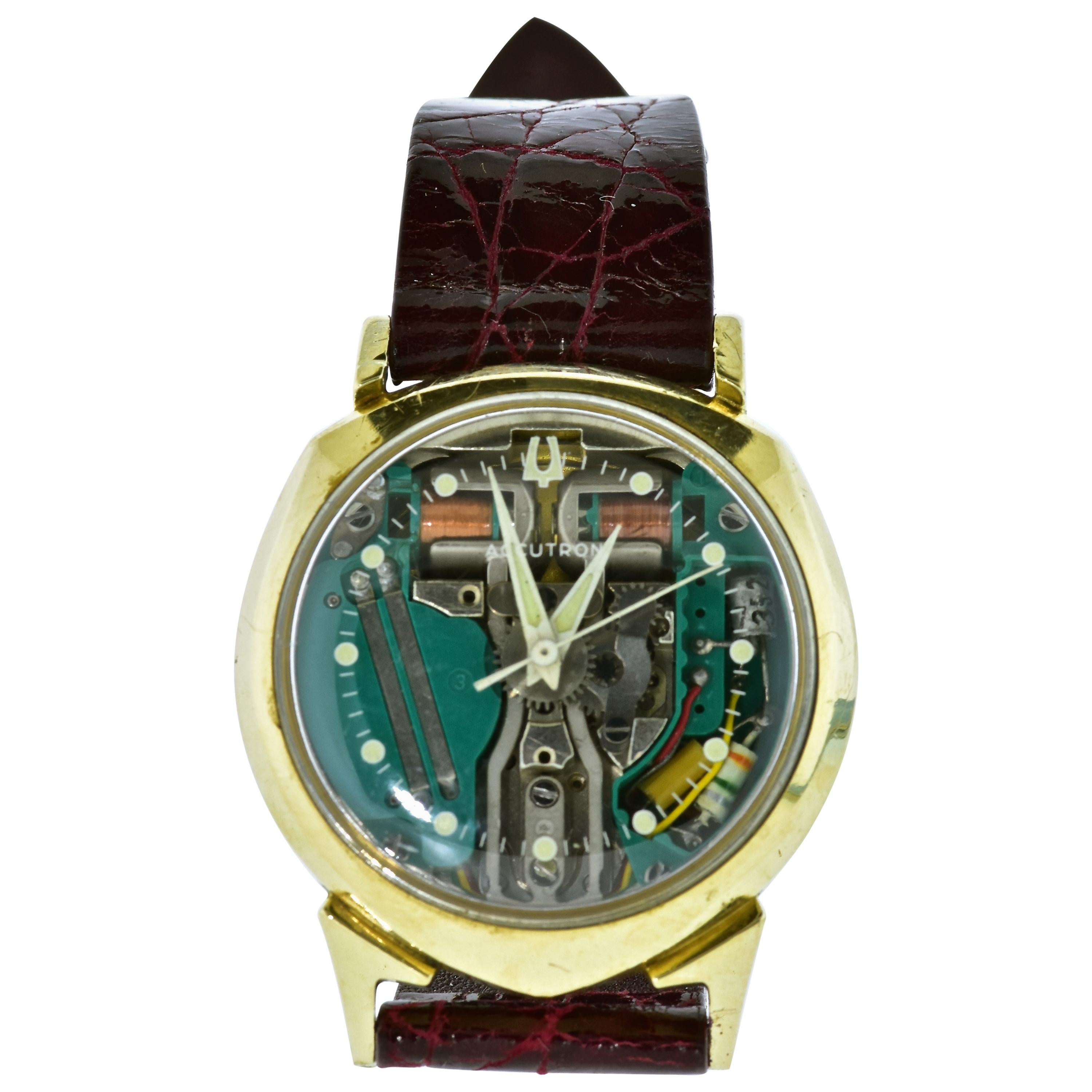 Bulova Accutron Spaceview D Gold Wristwatch, circa 1961