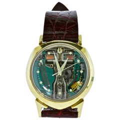 Retro Bulova Accutron Spaceview D Gold Wristwatch, circa 1961