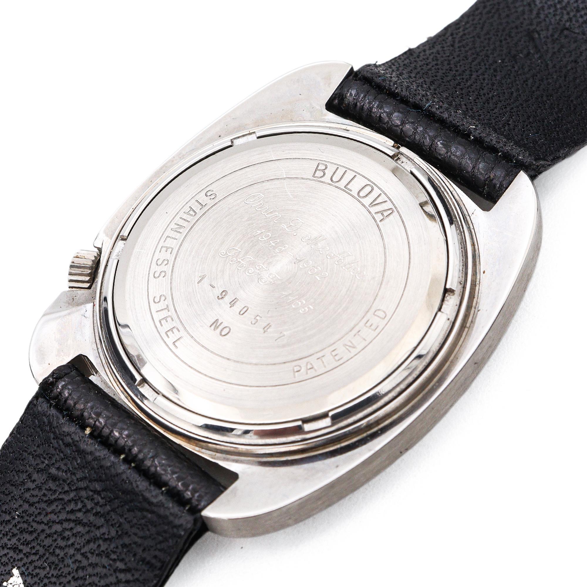 Bulova Accutron Edelstahl Datum Stimmgabel Herrenuhr im Angebot 1