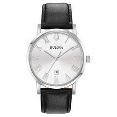 Bulova American Clipper Stainless Steel Silver Dial Quartz Mens Watch 96B312