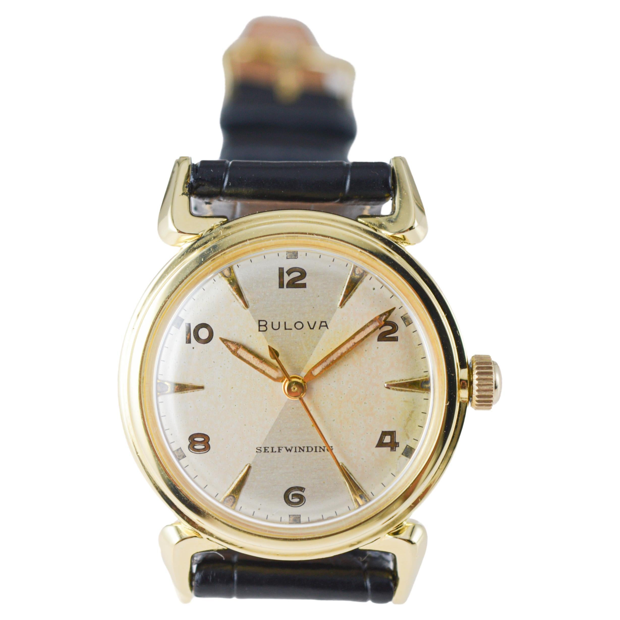 Bulova Art Deco Gold Filled Automatic Watch with Original Dial 
