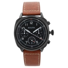 Bulova Klassische Stahl-Chronograph-Herrenuhr 98B245 mit schwarzem Zifferblatt