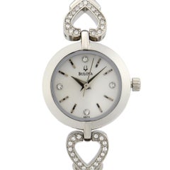 Bulova Crystals Stainless Steel Silver Dial Quartz Ladies Watch 96X114