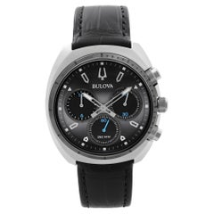 Bulova Montre chronographe à cadran chronographe en acier gris foncé pour hommes 98A155