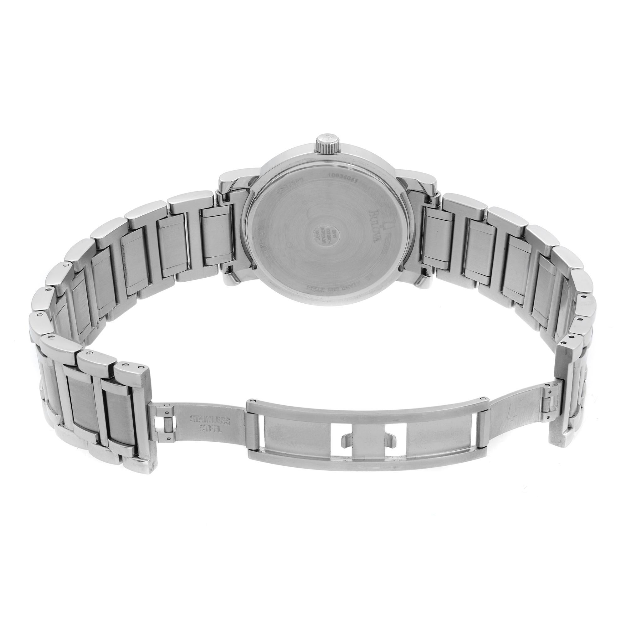 bulova men's black diamond watch